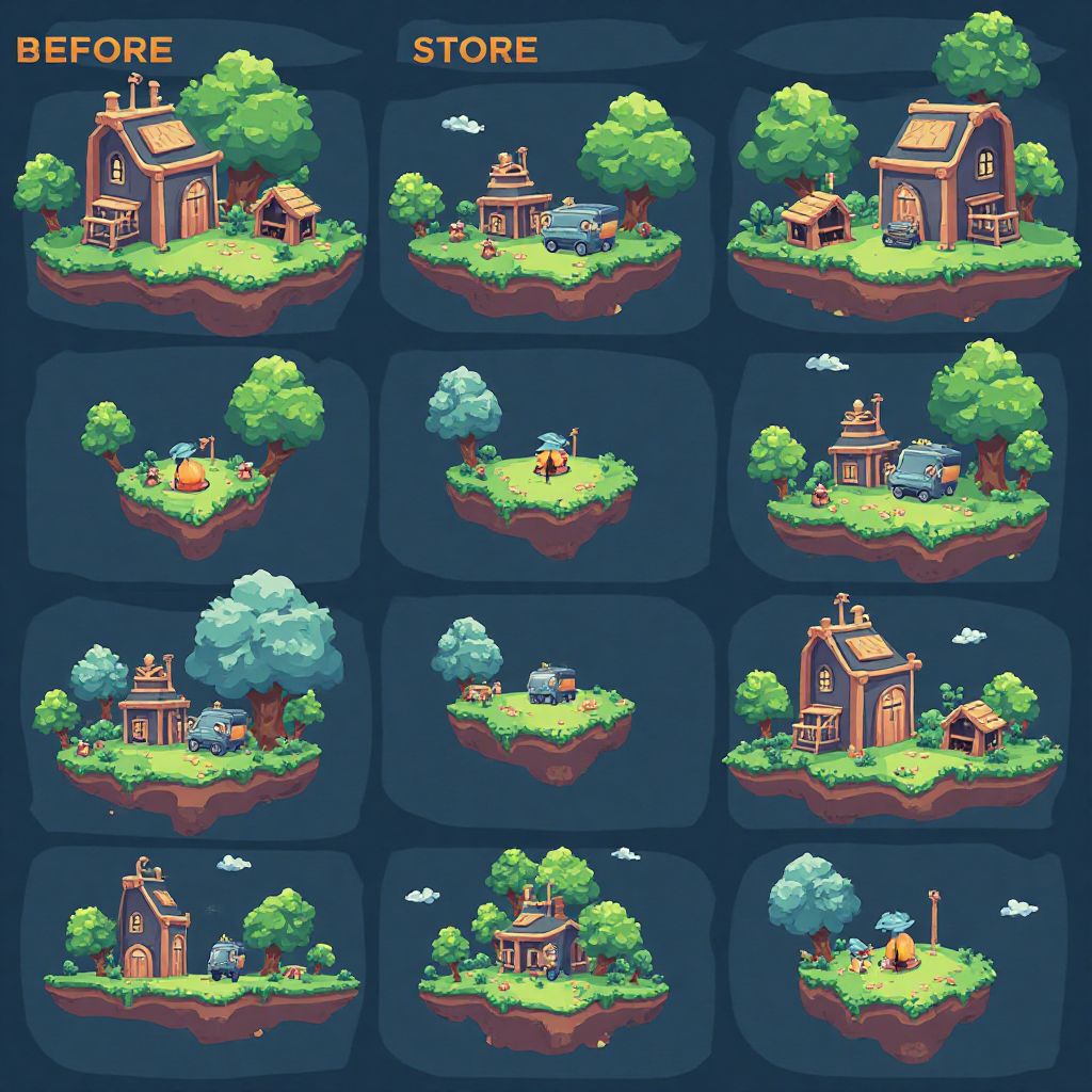 Game development process illustration